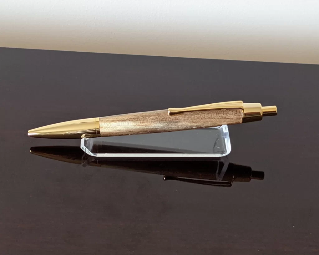 163 Elm Ballpoint Click Pen with Gold Plated Fittings