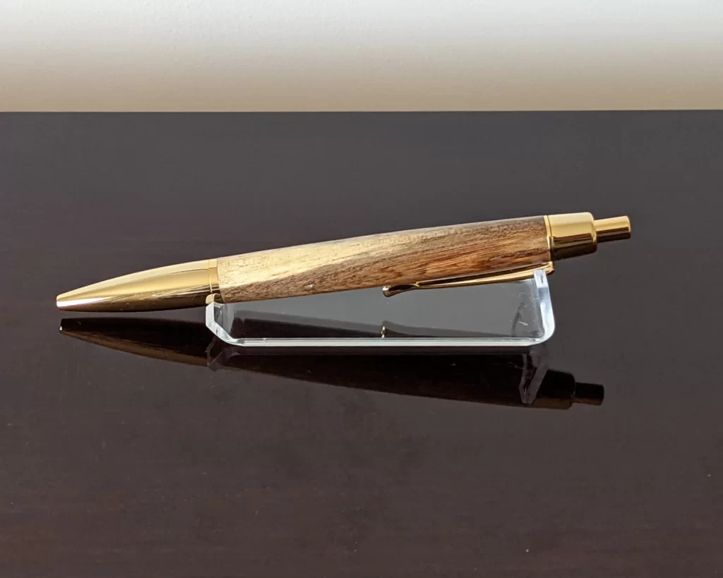 163 Elm Ballpoint Click Pen with Gold Plated Fittings