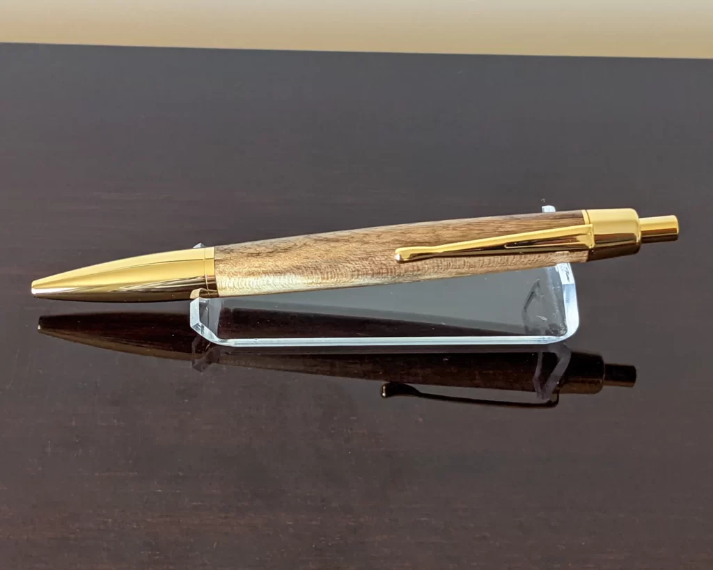 163 Elm Ballpoint Click Pen with Gold Plated Fittings