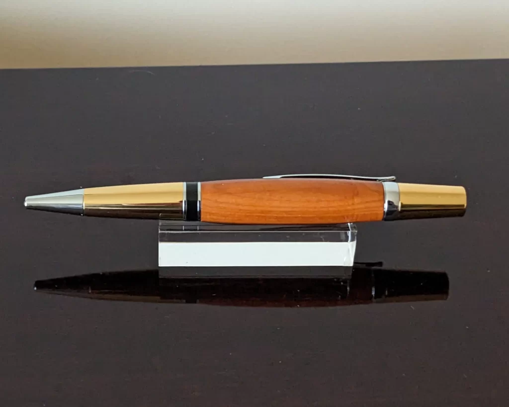 341 Yew Ballpoint Pen with Chrome and Gold Fittings