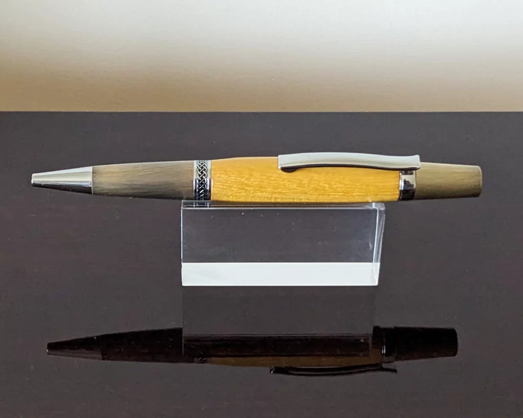 358 Osage Orange Ballpoint Pen with Antiqued Gold Fittings