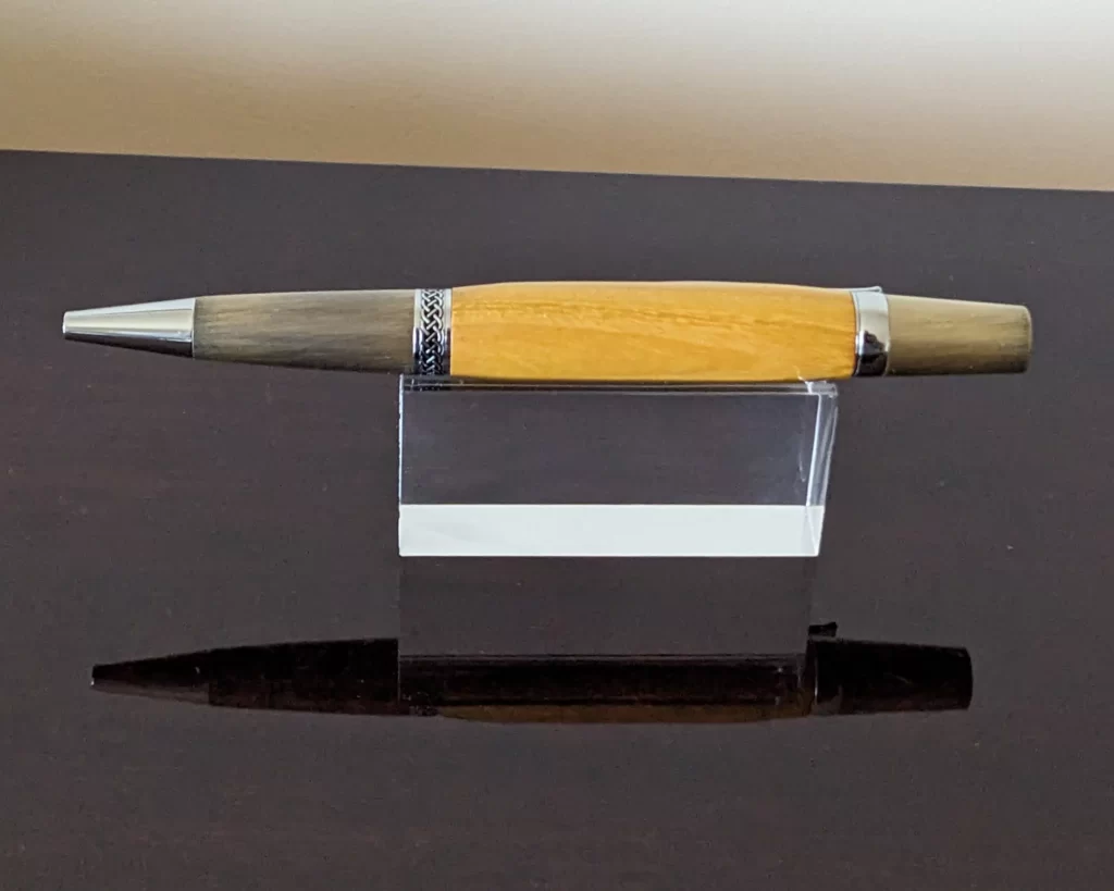 358 Osage Orange Ballpoint Pen with Antiqued Gold Fittings