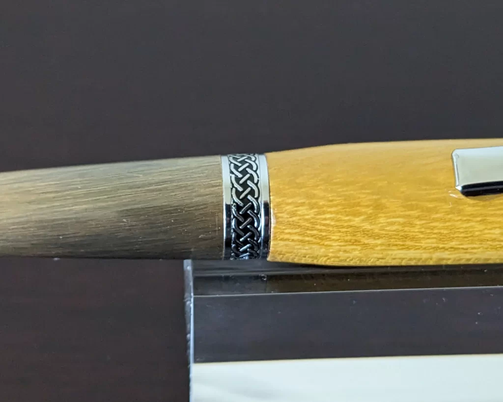 358 Osage Orange Ballpoint Pen with Antiqued Gold Fittings