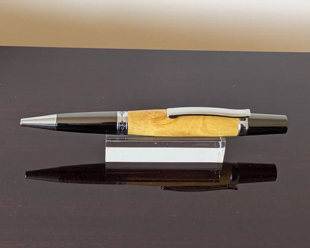 382 Mulberry Ballpoint Pen with Gun Metal Fittings