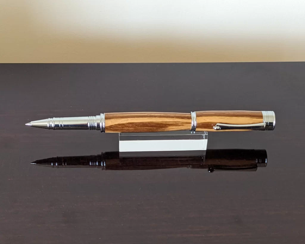 407 Zebrano Rollerball Pen with Chrome Plated Fittings