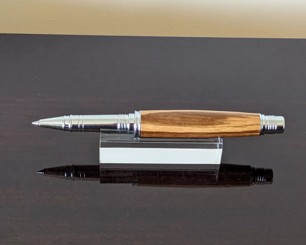 407 Zebrano Rollerball Pen with Chrome Plated Fittings