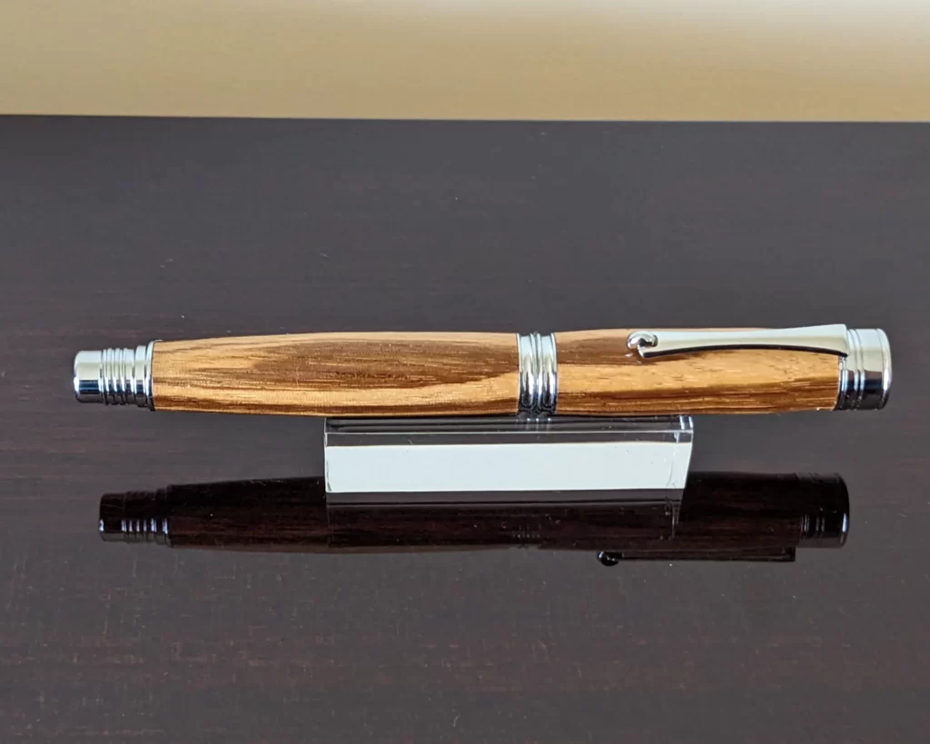 407 Zebrano Rollerball Pen with Chrome Plated Fittings