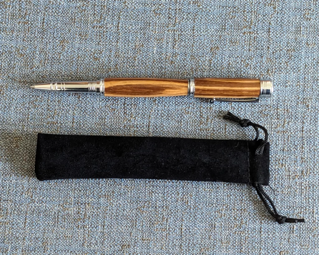 407 Zebrano Rollerball Pen with Chrome Plated Fittings