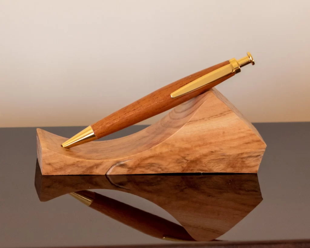 80 Sapele Ballpoint Pen with Gold Plated Fittings