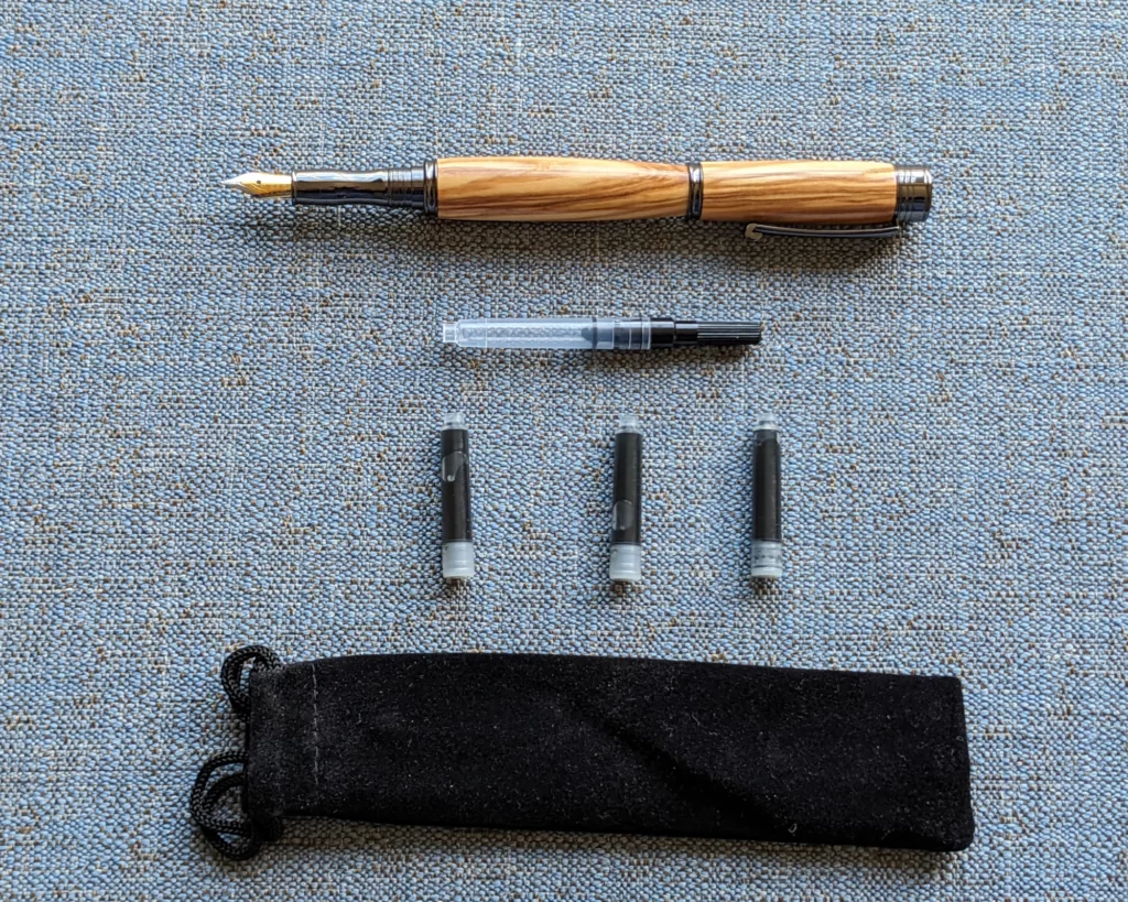 467 Olive Fountain Pen with Gun Metal Fittings