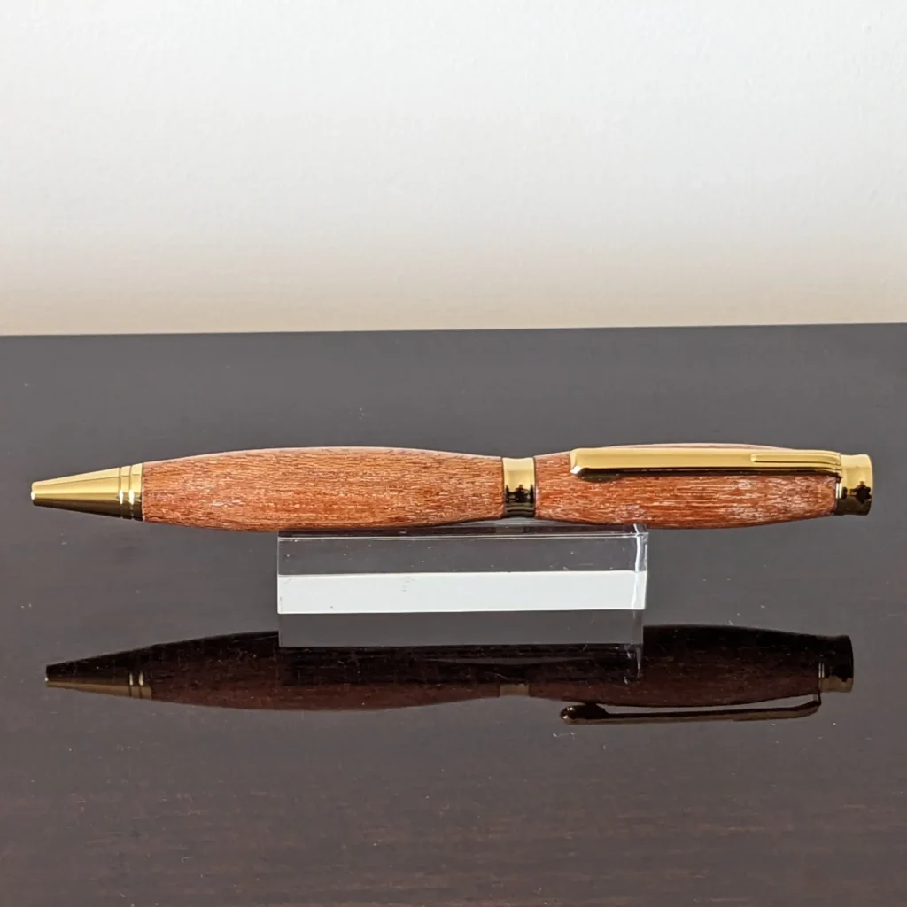 545 Sapele Ballpoint Twist Pen with Gold Plated Fittings