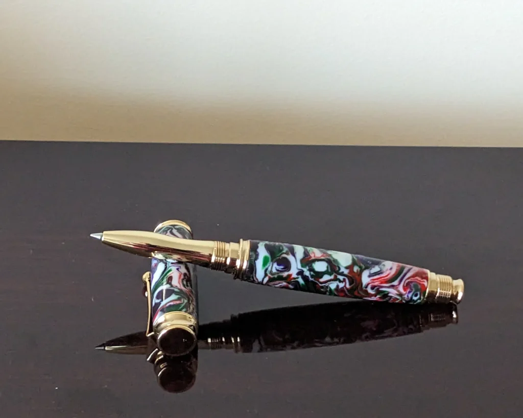 430 Multicoloured Resin Rollerball Pen with Gold Plated Fittings