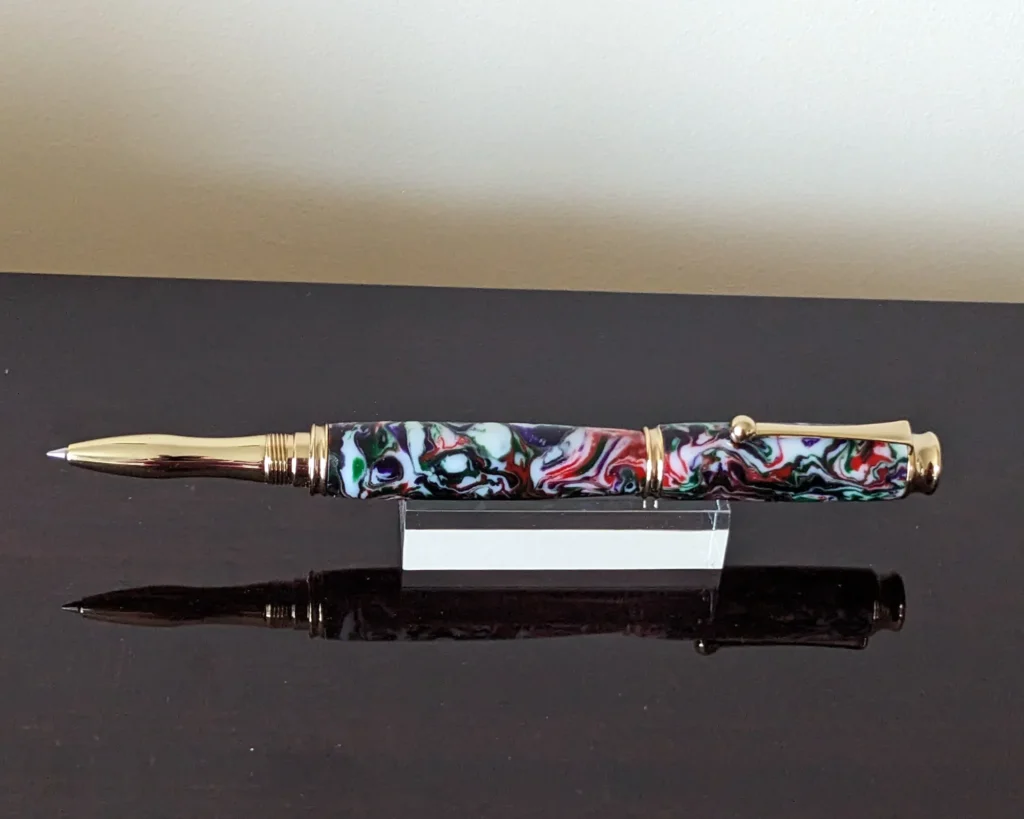 430 Multicoloured Resin Rollerball Pen with Gold Plated Fittings