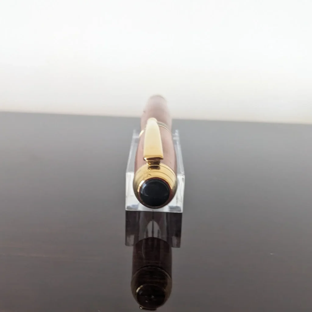 589 Brazilian Mahogany Fountain Pen with Gold and Black Fittings
