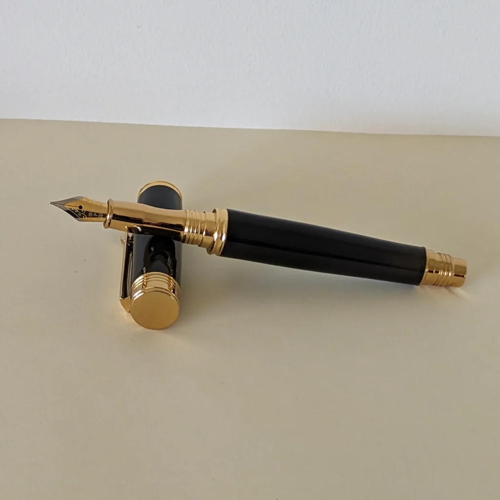 626 Black Resin Fountain Pen with Gold Plated Fittings