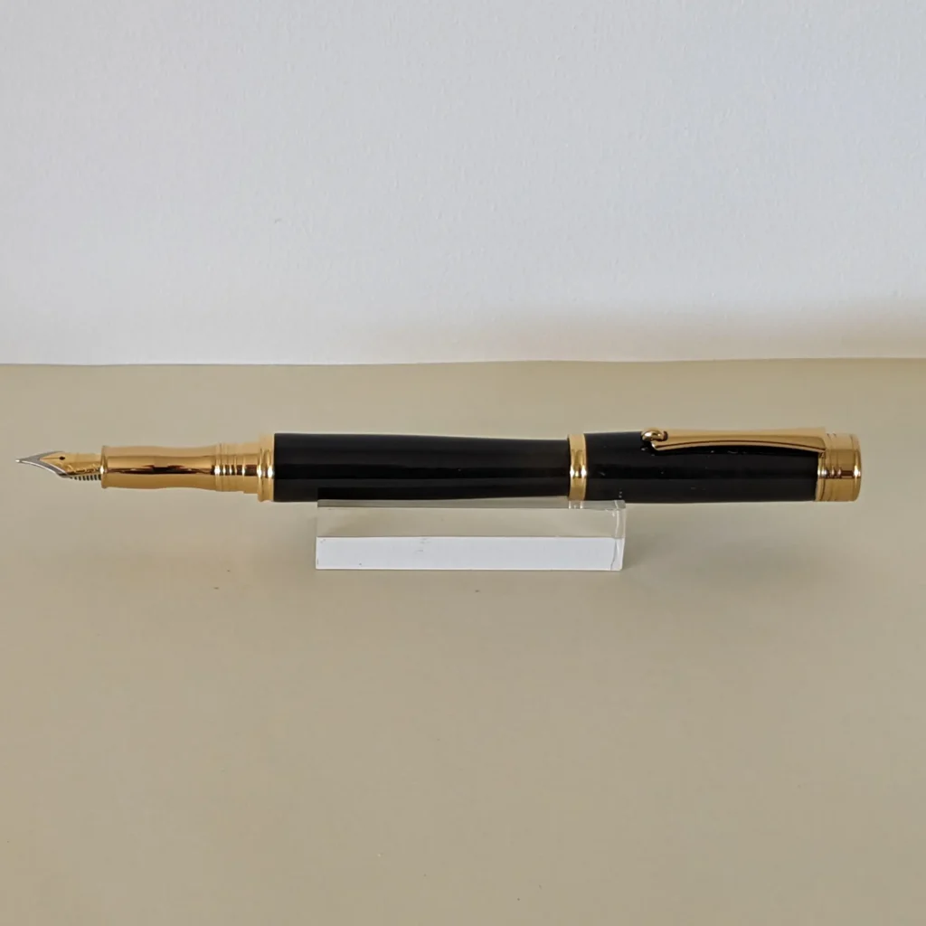 626 Black Resin Fountain Pen with Gold Plated Fittings