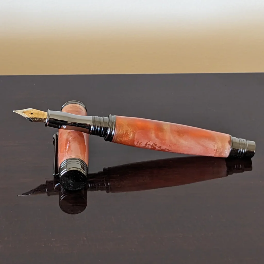 627 Copper Resin Fountain Pen with Gun Metal Fittings