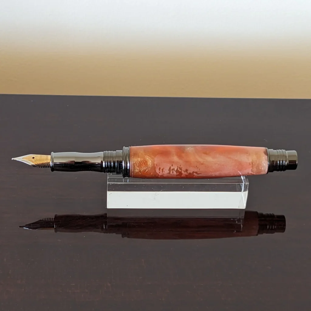 627 Copper Resin Fountain Pen with Gun Metal Fittings