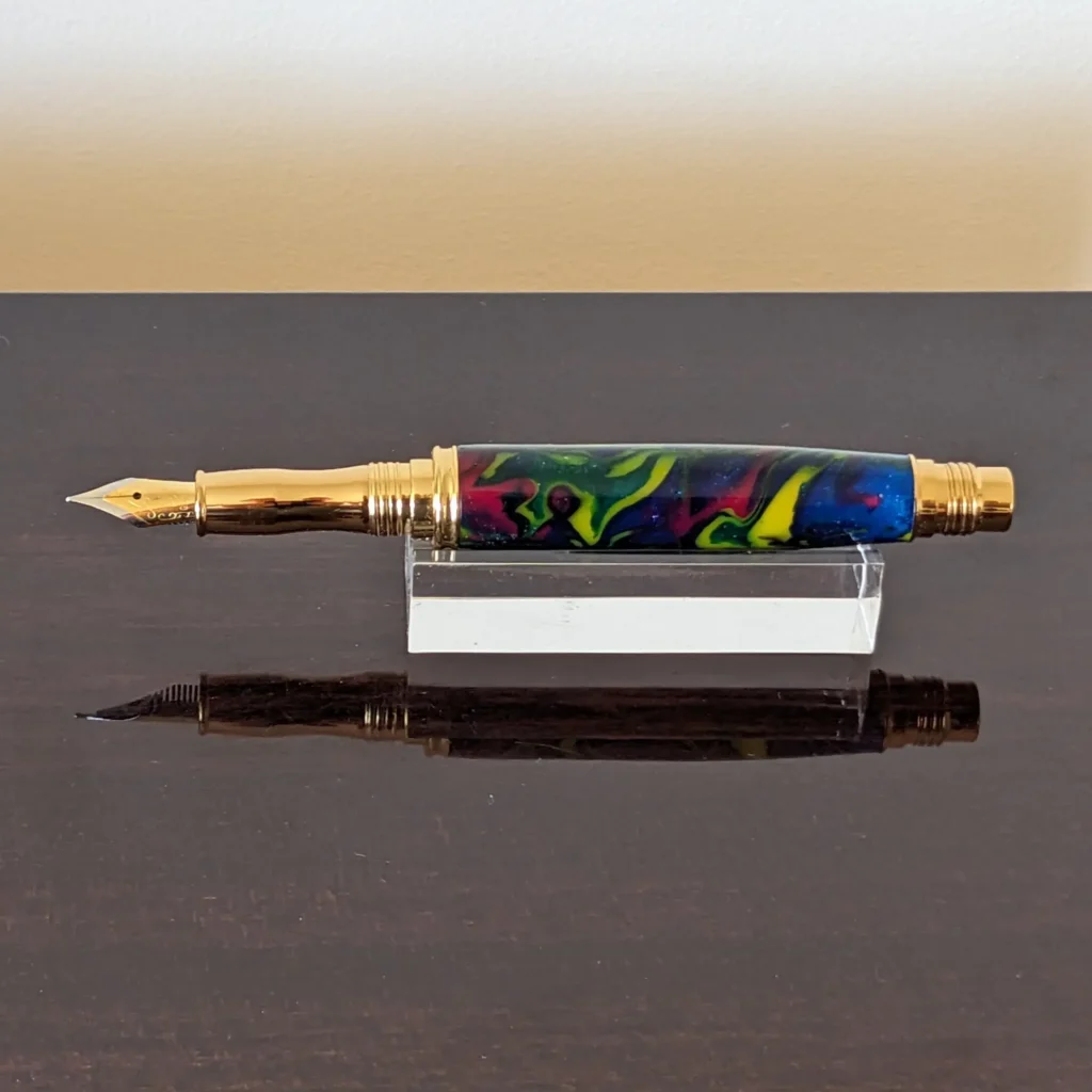 629 Multicoloured Resin Fountain Pen with Gold Plated Fittings