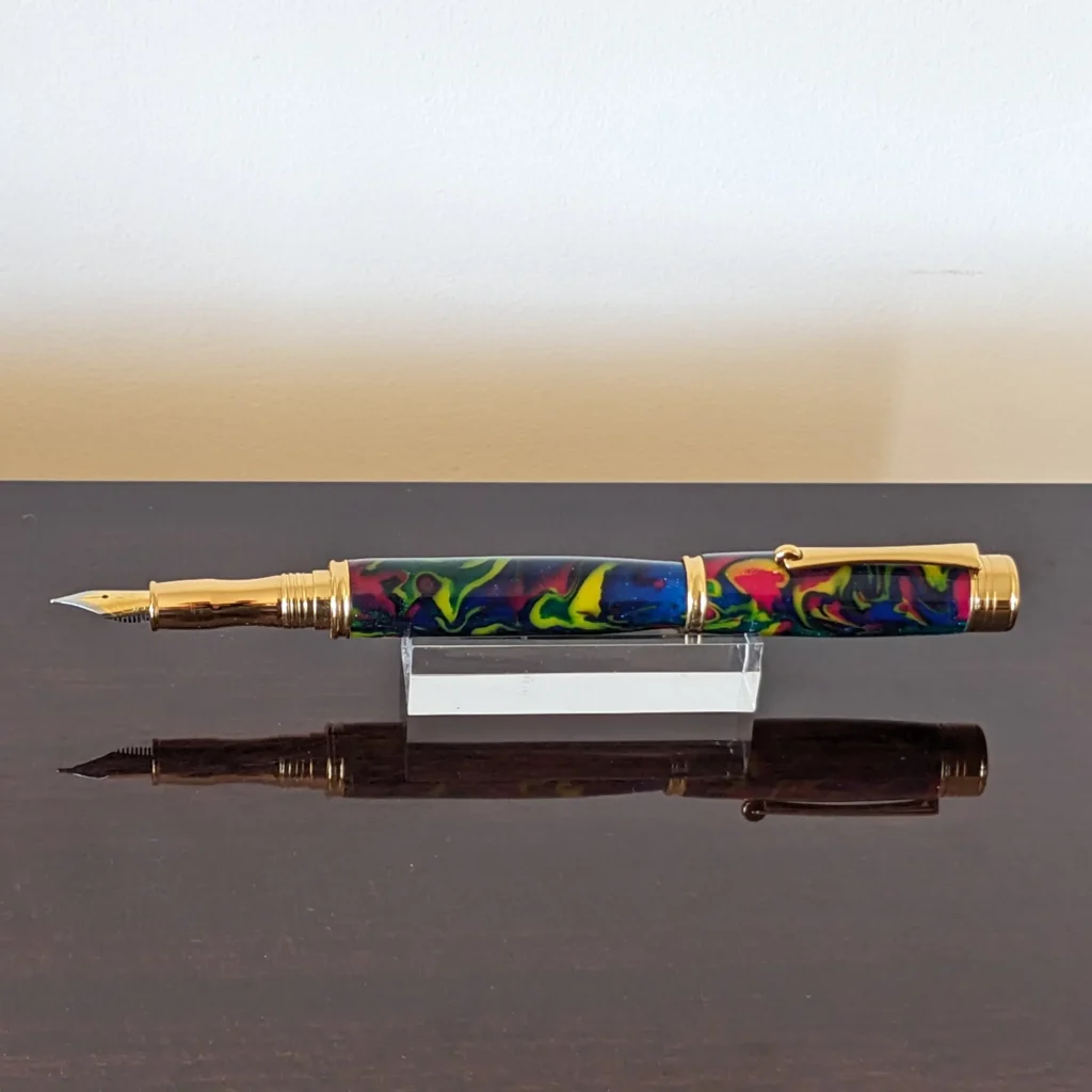 629 Multicoloured Resin Fountain Pen with Gold Plated Fittings