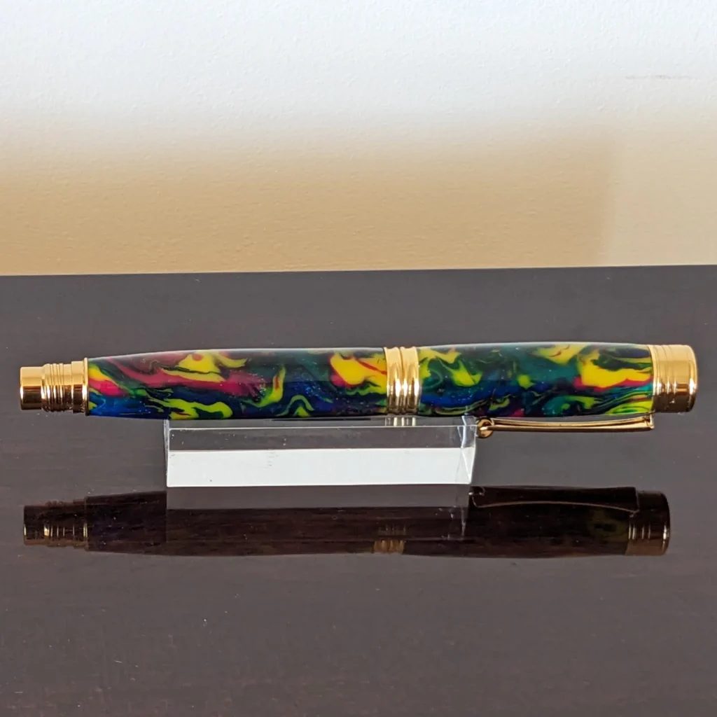 629 Multicoloured Resin Fountain Pen with Gold Plated Fittings