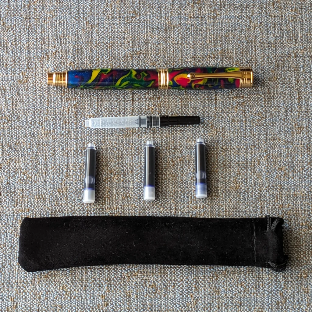 629 Multicoloured Resin Fountain Pen with Gold Plated Fittings