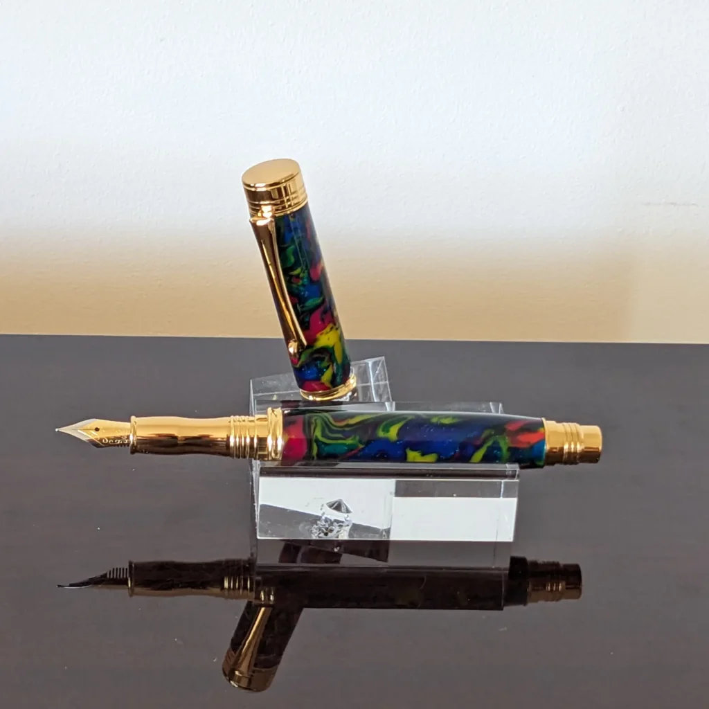 631 Multicoloured Resin Fountain Pen with Gold Plated Fittings