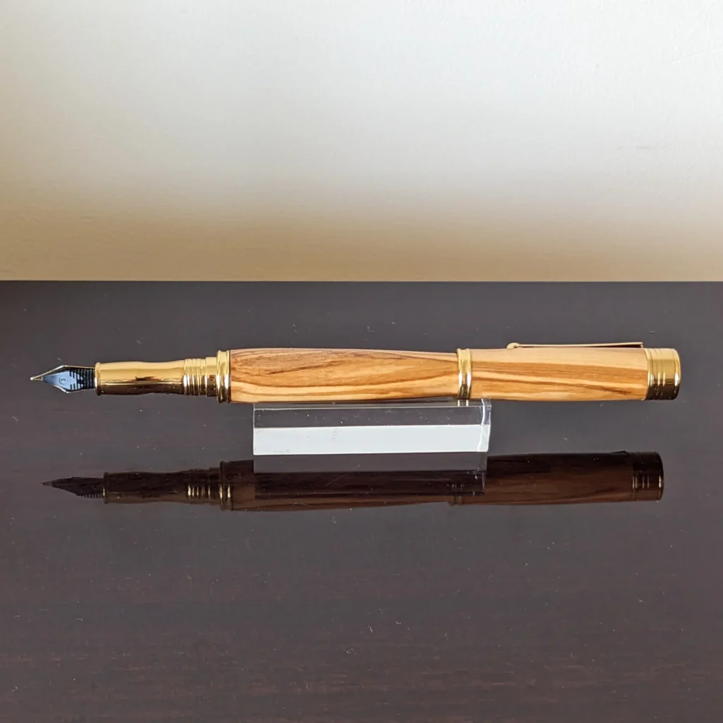 668 Olive Pen Set with Gold Plated Fittings