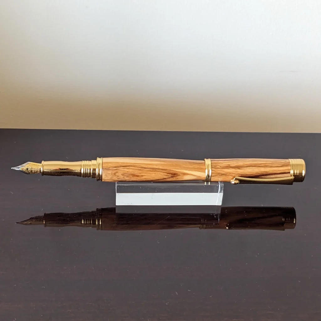 668 Olive Pen Set with Gold Plated Fittings