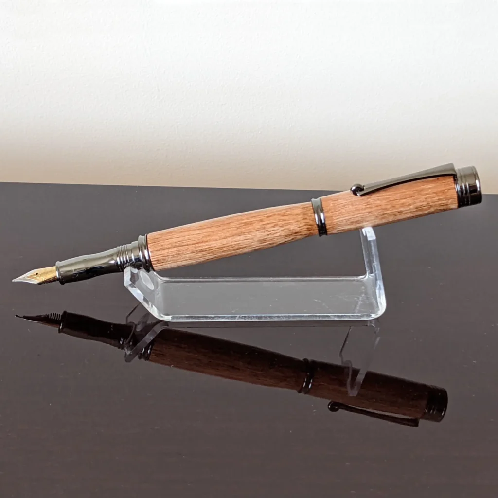 Red Grandis Fountain Pen with Gun Metal Fittings (235)