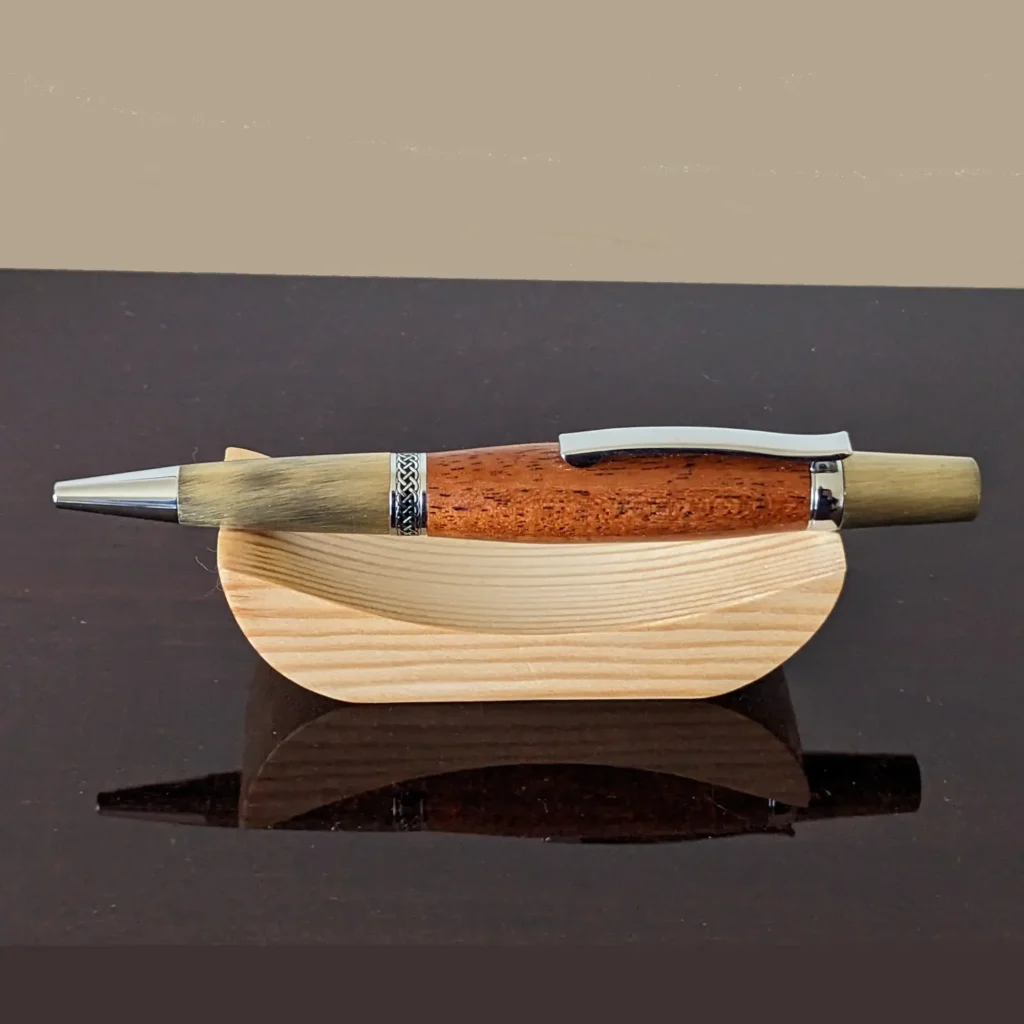 Mahogany Ballpoint Pen with Antique Gold Fittings (331)