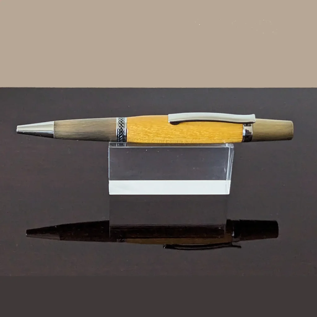 Osage Orange Ballpoint Pen with Antiqued Gold Fittings (358)