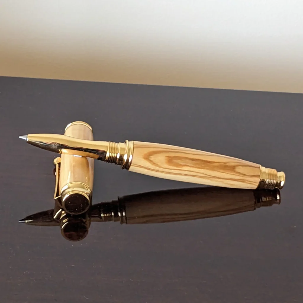 Mediterranean Olive Rollerball Pen with Gold Plated Fittings (372)