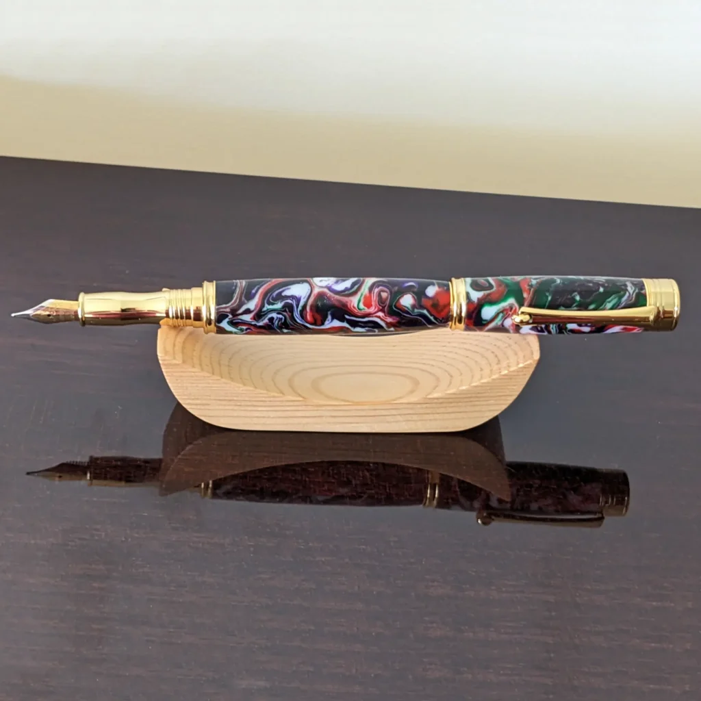 Multicoloured Resin Fountain Pen with Gold Plated Fittings (421)