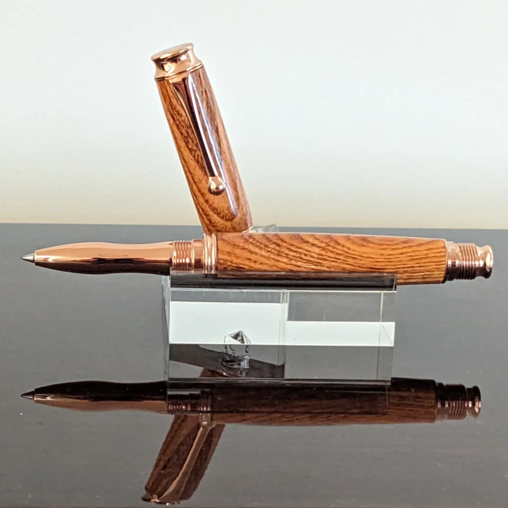 Kentucky Coffee Tree Rollerball Pen with Rose Gold Fittings (445)