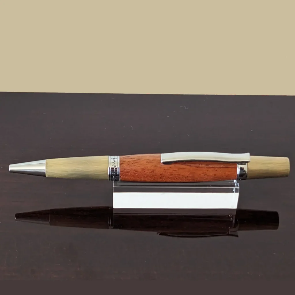 Utile Ballpoint Pen with Antique Gold Fittings and Music Centre Ring (454)