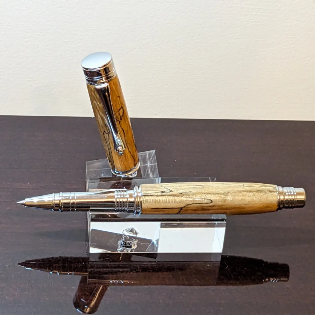 Spalted Beech Rollerball Pen with Chrome Fittings (491)