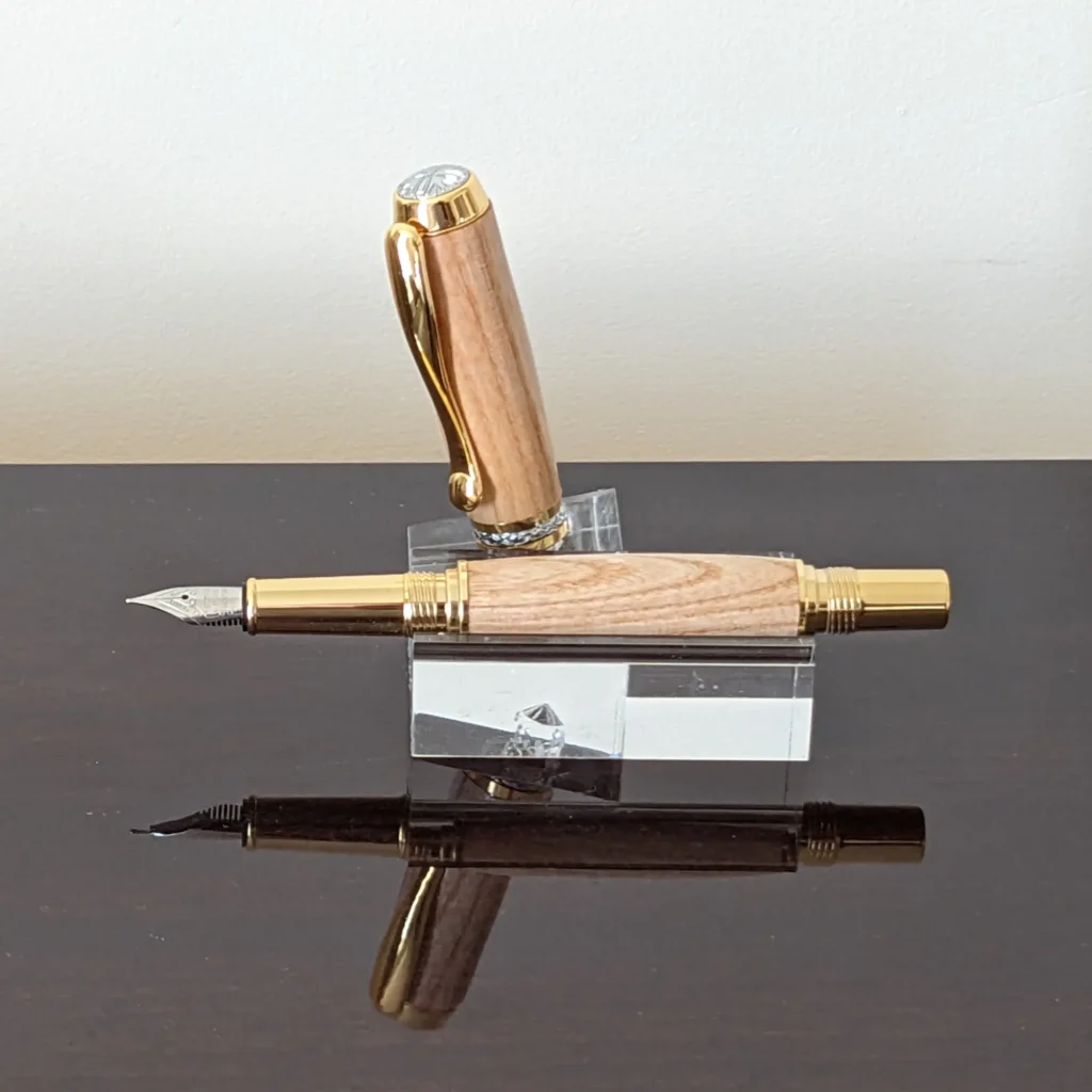 683 Ash Mid Range Fountain Pen with Gold and Chrome Fittings