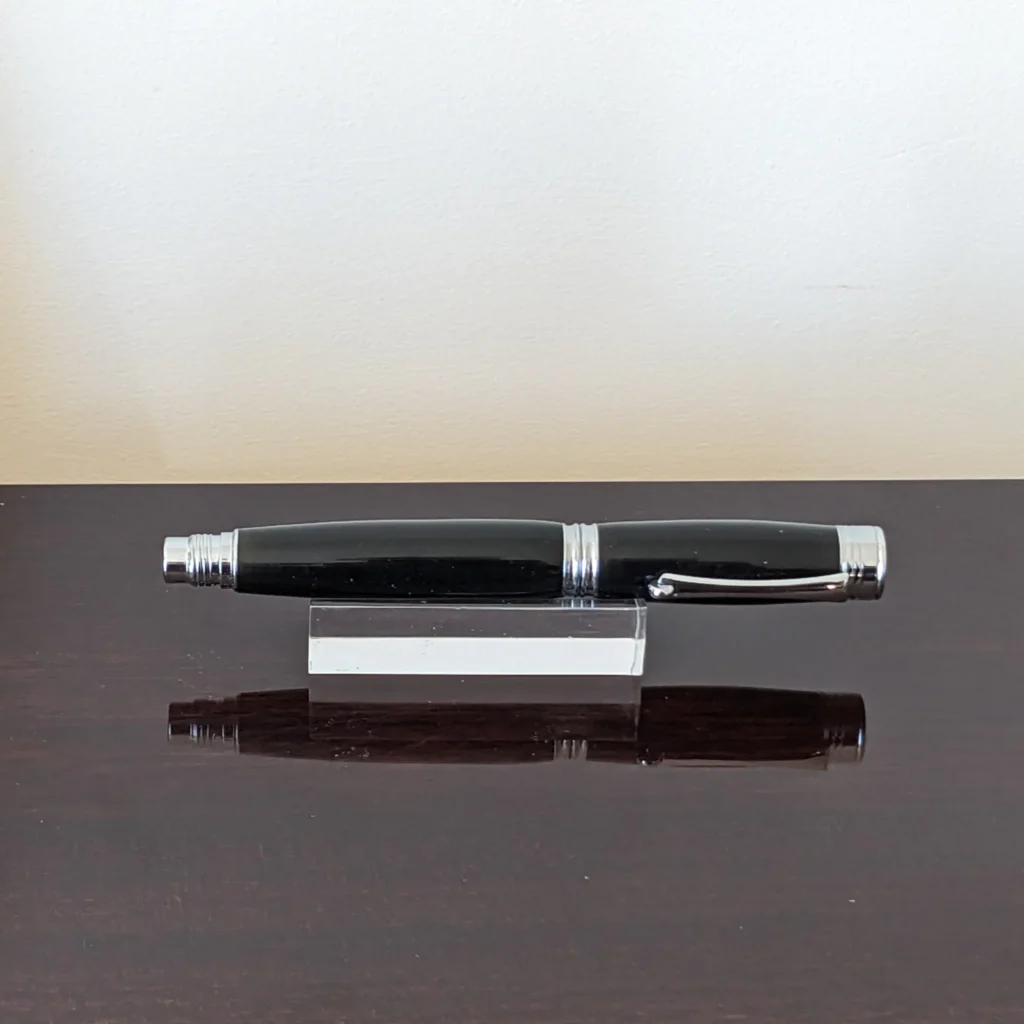 706 Black Fountain Pen with Chrome Fittings