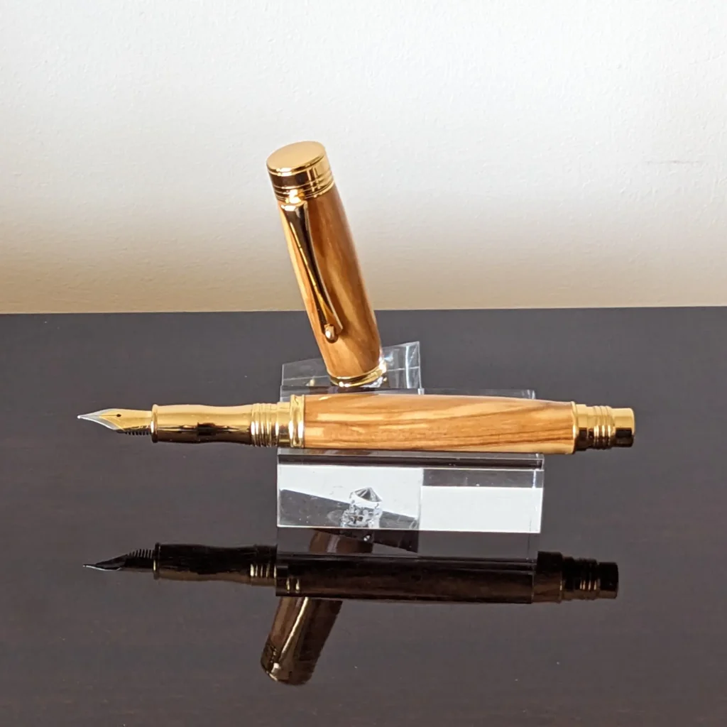 709 Olive Fountain Pen with Gold Plated Fittings
