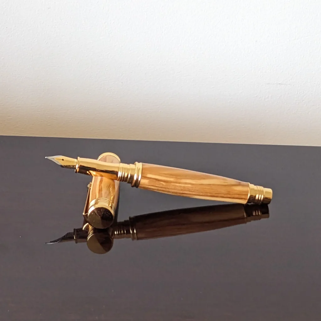 709 Olive Fountain Pen with Gold Plated Fittings