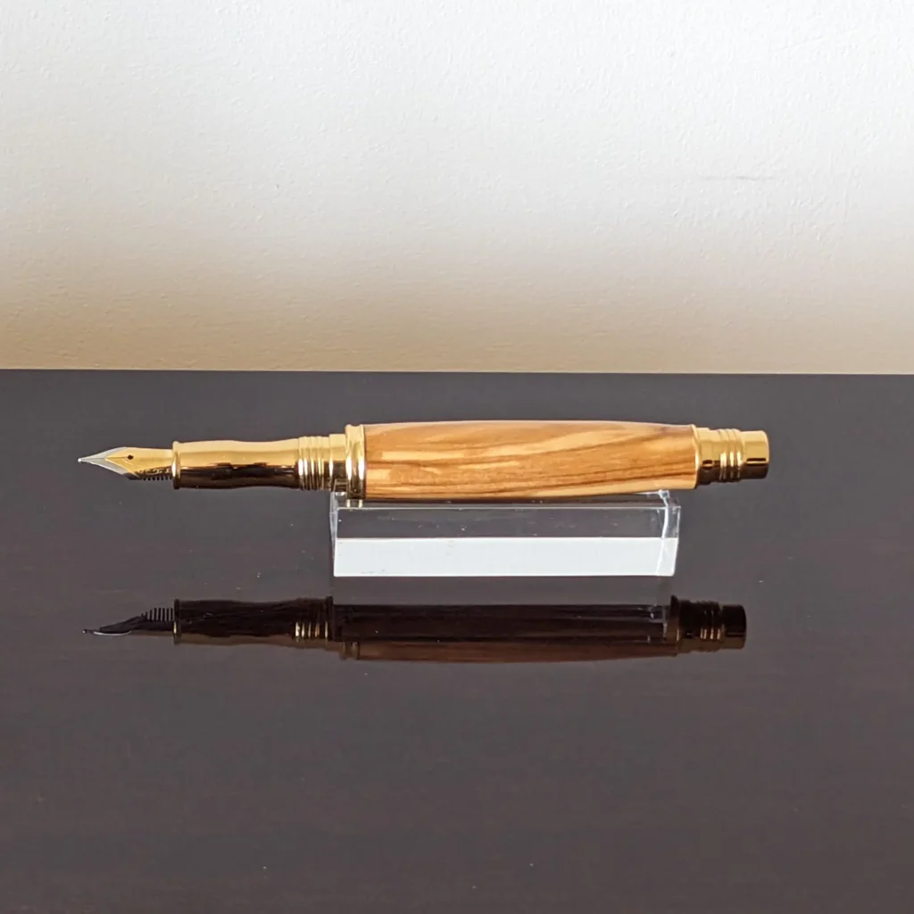 709 Olive Fountain Pen with Gold Plated Fittings