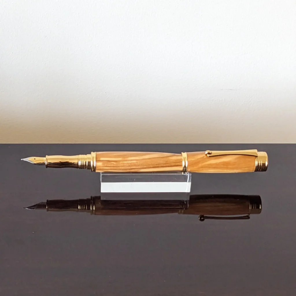 709 Olive Fountain Pen with Gold Plated Fittings