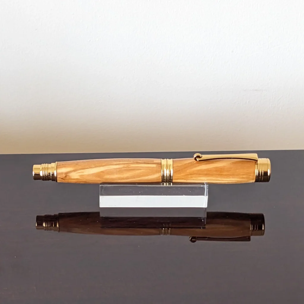 709 Olive Fountain Pen with Gold Plated Fittings