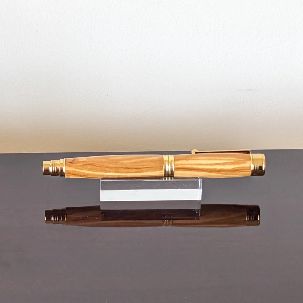 709 Olive Fountain Pen with Gold Plated Fittings