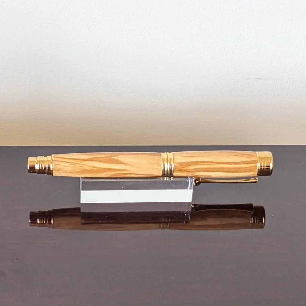 709 Olive Fountain Pen with Gold Plated Fittings