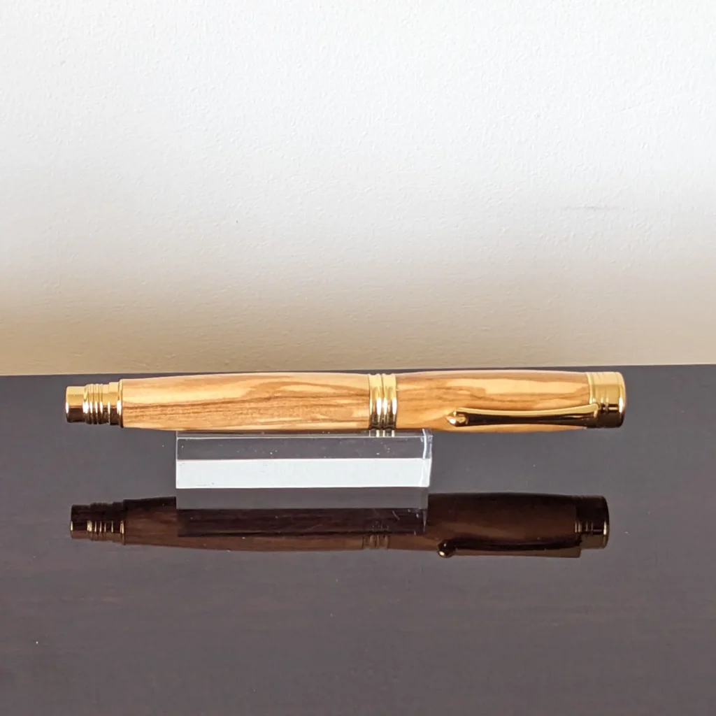 709 Olive Fountain Pen with Gold Plated Fittings