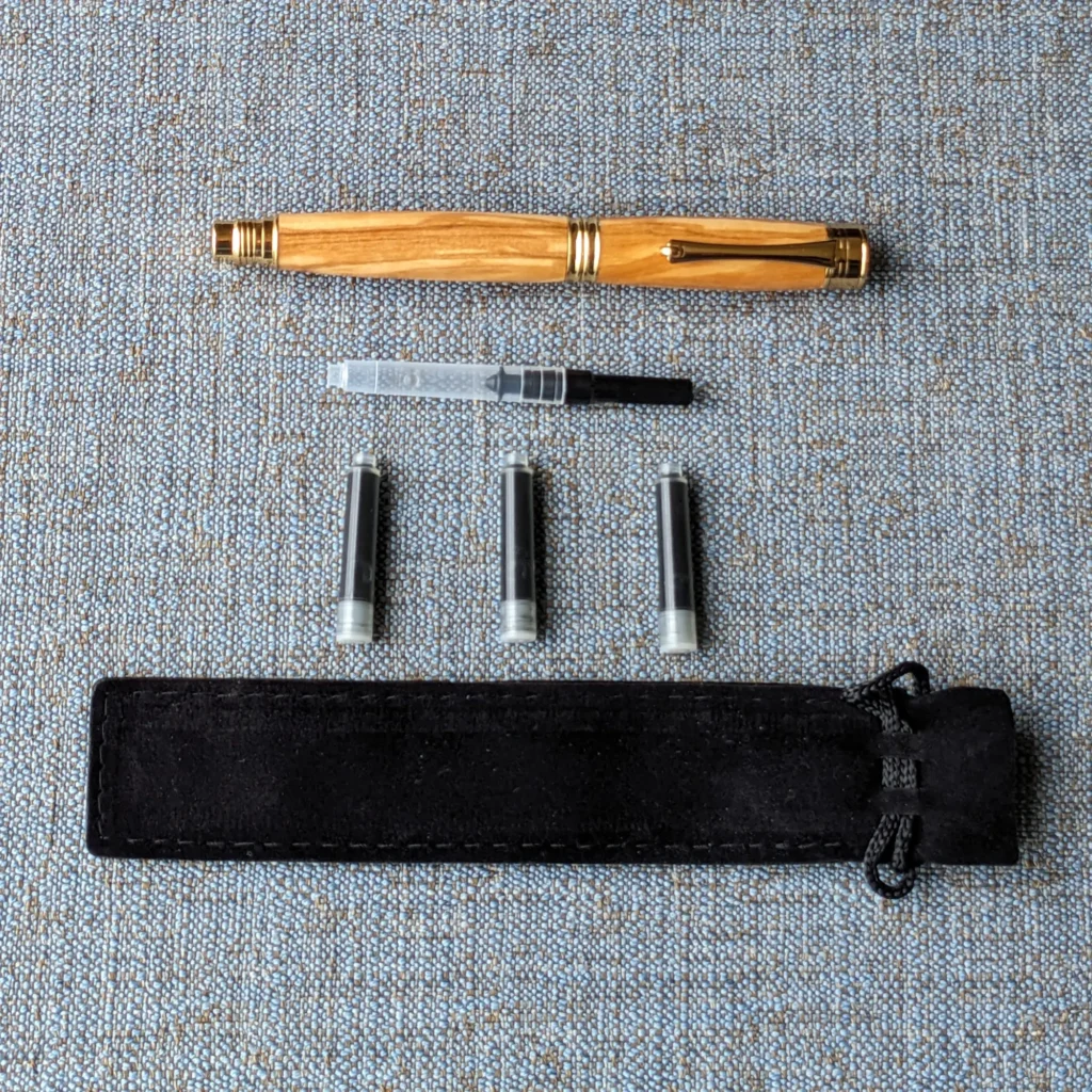 709 Olive Fountain Pen with Gold Plated Fittings