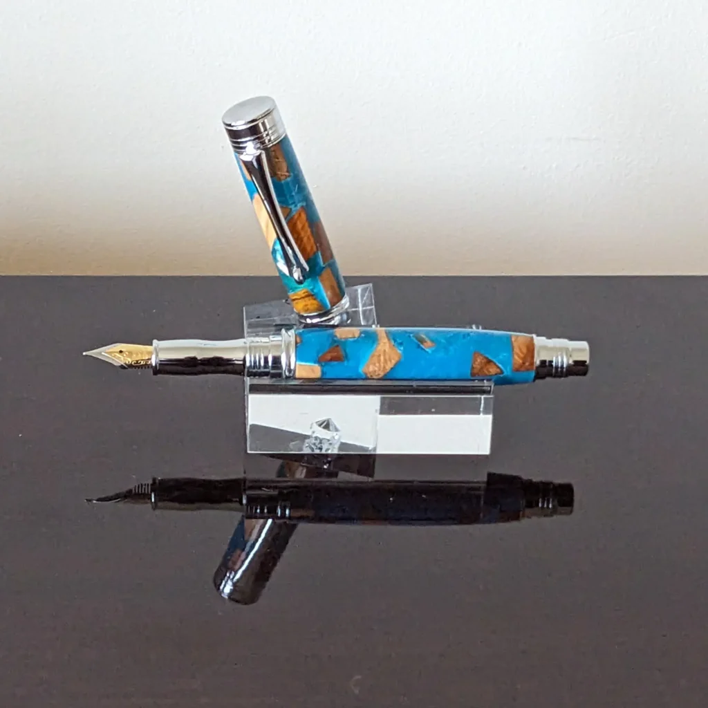 Driftwood Fountain Pen with Chrome Plated Fittings (752)