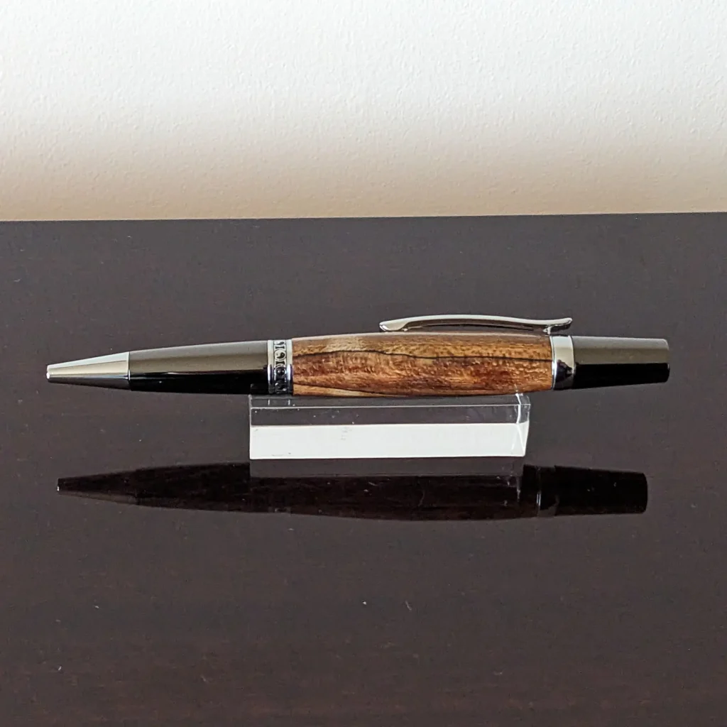 Spalted Ballpoint Pen with Gun Metal Fittings (766)